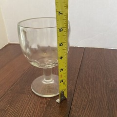 Vintage Clear Glass Thumbprint Goblet Schooners Thick Glass Wide Base