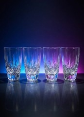 Vtg Set of 4 Classic Cut Crystal 6” Highball Glasses / Drinking Glasses