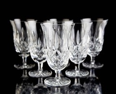 Waterford Lismore Stemmed Iced Tea Goblet Glasses Set of 6 Vintage Crystal