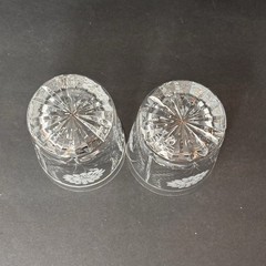 Pair Royal Brierley Etched Crystal Tumblers – Kensington Palace Flower Sunflower