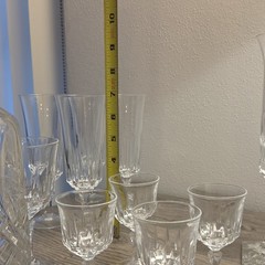 Lead Crystal Cut Glass Hand Blown Decanter Wine Glass Champagne Flute Set, 12 pc