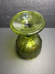 VTG FTD 1975 Green Glass Tumbler with Oak Leaf Pattern