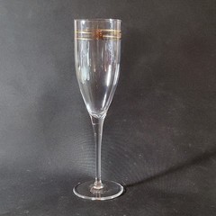 GORHAM TRIOMPHE CHAMPAGNE FLUTE, Gold Enameled Lead Crystal, 9 1/8″, GERMANY