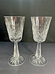 Galway Clifden 6.87” Red Wine Glasses Sparkling Crystal Excellent Set/2 IRELAND