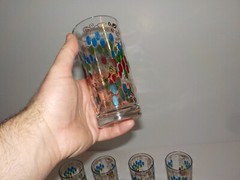 MCM 8 Grapes Pattern High Ball Glasses Tumblers Continental Can Company CCC