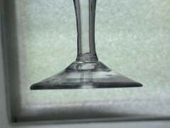 Antique 18th Century Engraved Blown Flint Glass Wine Or Ale Glass 1780