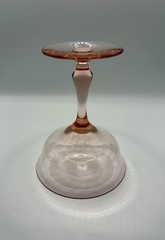 Vintage Fry Glass Pink 💕 Straight Optic 5 1/8″ Saucer Champagnes EUC Pretty