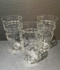 Set of 3 Etched Floral Tumblers | Vintage Highball Cocktail Glasses Elegant