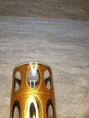 Vintage Pisa 22 Karat Crackled Glass Highball Tumbler by Culver