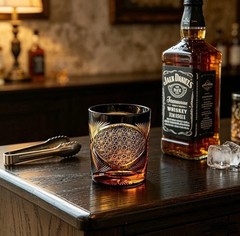 Amber&Black Edo Kiriko Hand-Cut Crystal Whiskey Tumbler Luxury Brandy Bar Glass