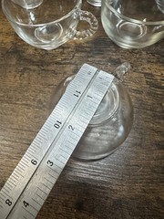 Vintage Clear Glass Punch Cups Textured Loop Handles Coffee Tea Cups Set 6