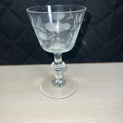 4 Arcadia Colonial Thistle Etch Champagne Sherbet Glasses 4 7/8″