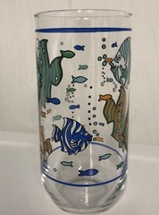 Vintage Luminarc Tropical Fish Glass 16 oz.