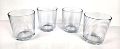 Double Old Fashioned Glasses Horizontal Rings 4″ Set of 4