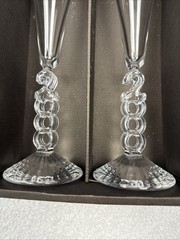 Cristal d’Arques Crystal Millennium Champagne Glasses Set of Two Year 2000 Y2K