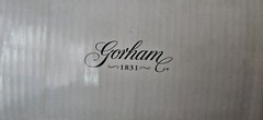 Gorham Fine Crystal 25th Wedding Anniversary Platinum Trimmed Champagne Flutes