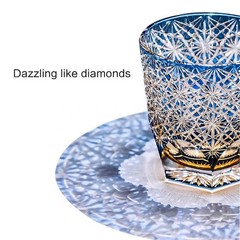 8oz/240ML Whiskey Glasses Tumbler Hand Cut Crystal Colored Glass Edo Kiriko NEW