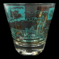 Southern Comfort Riverboat 5 Old Fashioned Glasses Vintage 1960s Libbey Whiskey