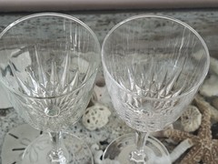 Set Of 4 VINTAGE Crystal Stem Ware Glasses Luminarc Diamante