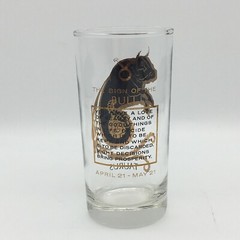1960s TAURUS Zodiac 22K Gold Leaf HIGHBALL Glass Tumbler Horoscope ANCHOR H.