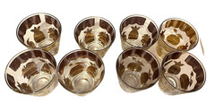 Vintage Glasses Culver LTD Florentine Gold 22K Low Ball Signed Set of 8