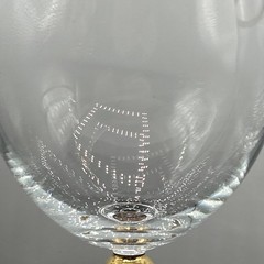 Bohemia Crystal- Crystalex Wine Glasses Gold Rim, Gold Ball on Stem 6” (2) Read
