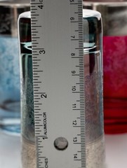 Six Multi-Color Vetri Di Firenze Silver Rim Etched Juice Glasses 4in Used Italy