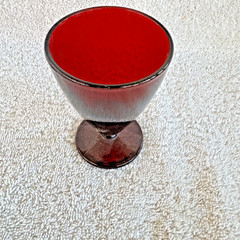 Vintage Anchor Hocking Cordial Glass Royal Ruby Red 3.5” Tall 2 1/8” Diameter