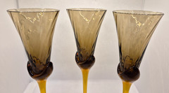 Vintage 1980’s MIKASA BLOSSOM GINGER Champagne Flutes-Set Of 5-Discontinud-EUC
