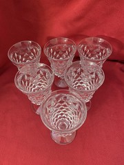 Fostoria American Goblets Clear Glass Round Stemmed Flared 5.5″ Set 6