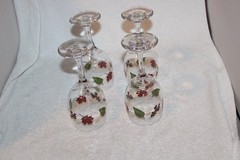 Libbey Autumn Leaves, Lot of 4, Wine Glasses, 12 ounce, Pre owned, Exc. Cond.