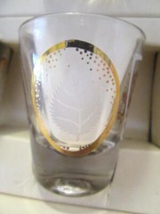 Vintage NOS Federal Fine Glassware Rumpus Set Gold Leaf Pattern