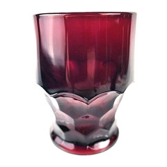 VTG Viking Georgian RUBY RED Thumbprint Water Tumbler