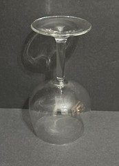 Bowl-Shaped Tasting Wine Glass, 6.5”H Clear Lead Crystal Stemware, France