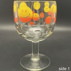 Bartlett Collins Orange Yellow Happy Face aka Smiley Face Goblet USA 14oz 6”tall