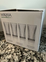 Mikasa Set Of 4 High Ball Glasses Fine Lead-Free Crystal **NEW** 11.75 OZ