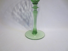 CENTRAL GLASS WORKS GREEN DIAMOND OPTIC WATER GOBLET #1440