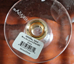 MIKASA CRYSTAL IMPERIAL GOLD GOBLET 2 WINE GLASSES 6 OZ AND 10 OZ