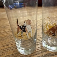 Vintage Drinking Glasses Hunting Dogs