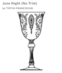Vintage Tiffin Franciscan June Night Etched Crystal Ice Tea Water Glasses Set 2p