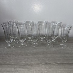 4 Crystal Hurricane Cocktail Glasses 6″ Tall