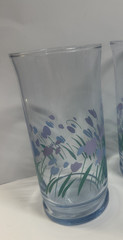 Vtg Libbey Collette Springtime Tulip Drinking Glass Set of 4 Flowers Glass 6″