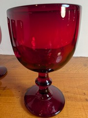 Ruby Red Hoffman House/(4) Imperial Glass/Ohio Water Goblets