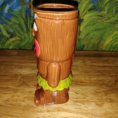 Hawaii Tiki Soul Ceramic Drink Mug Tumbler Glass Hunter with Spear