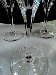 St. Louis Crystal Set of 4 Champagne Flutes Bristol 7 1/2″ in Height Acid Marked