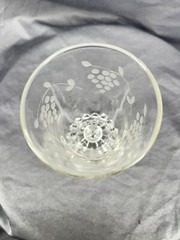 vintage wine glasses grape etched glass Bubble Foot Set Of Two