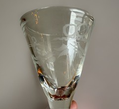 LAST CHANCE 4 Vintage Reijmyre Antik Etched Glass Schnapps Glasses