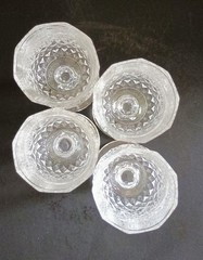 4 Vintage Crystal Cordial Glasses Stemware Cristal d’ Arques Durand Longchamp