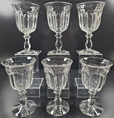 6 Imperial Glass Old Williamsburg Clear Water Goblets Vintage Stemware Retro Lot