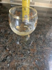 Vtg Gold Four Leaf Clover Glass Old Fashioned MCM Gold Rim Candle St Patrick